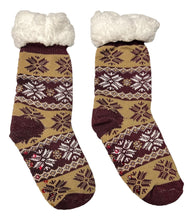 Cargar imagen en el visor de la galería, Calceta Navideña Con Borrega Y Antiderrapante Para Mujer