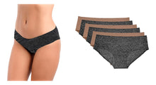 Cargar imagen en el visor de la galería, Pantaleta Sin Costuras (invisible) Pack 6 Pzas 3negro/3camel