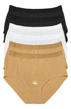 Cargar imagen en el visor de la galería, Pantaleta Completa De Algodón, Pack Con 6 Pantaletas Multicolor 20000-3 2negras 2 Blancas 2 Nude G