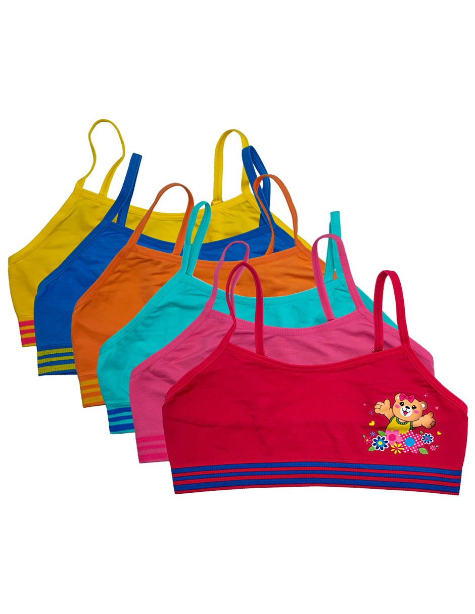Paquete con 6 Tops para Niña con Divertidos Diseños