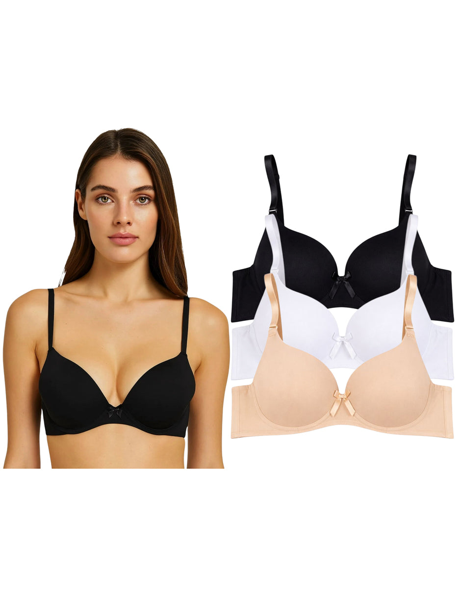 Pack 3 Brasier Push Up o Doble Push Aumenta Hasta 2 Tallas