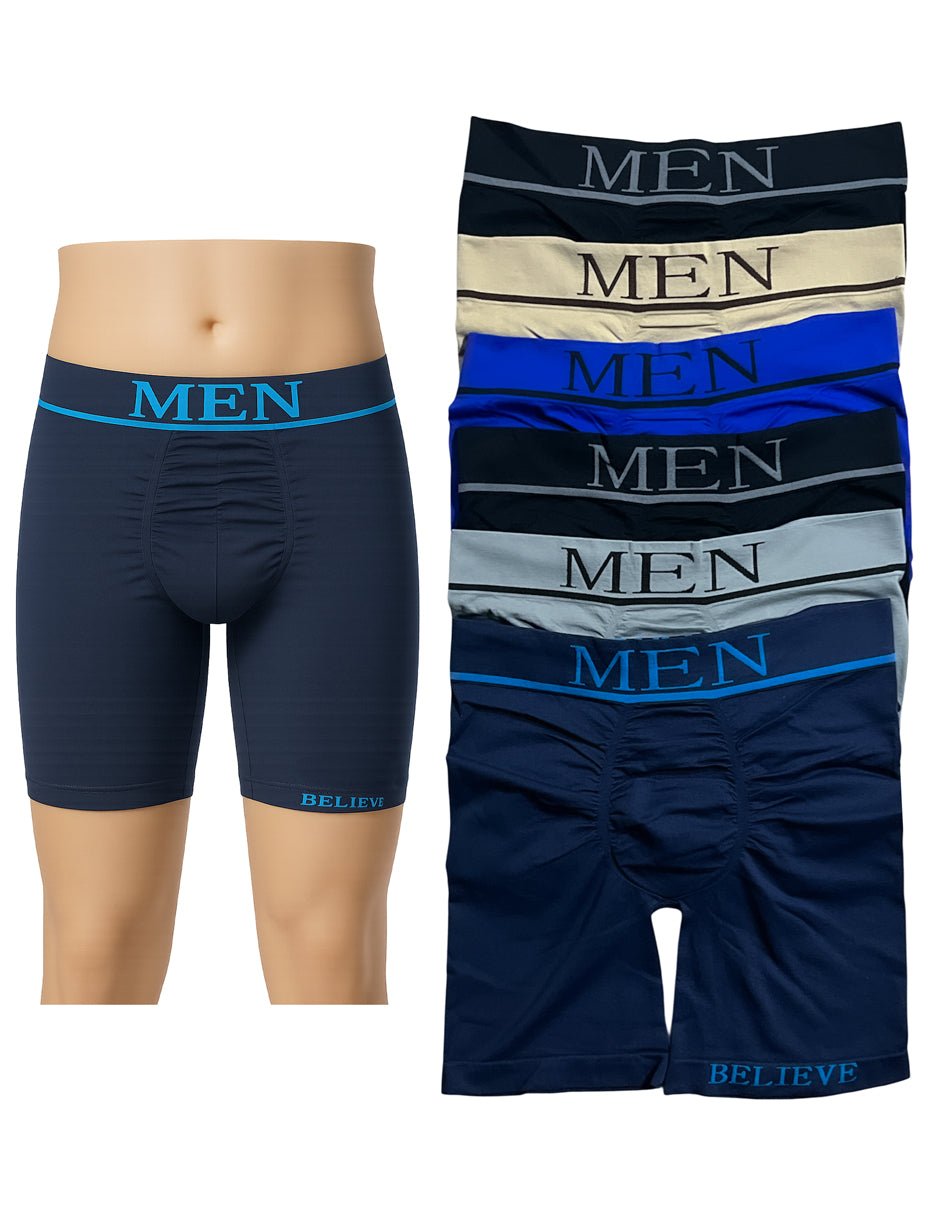 Boxer Largo Biker Microfibra Hombre, Paquete De 6 Pzas