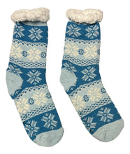 Cargar imagen en el visor de la galería, Calceta Navideña Con Borrega Y Antiderrapante Para Mujer