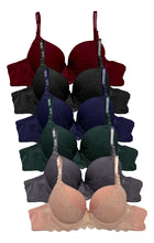 Cargar imagen en el visor de la galería, Brassier Con Encaje, Pack 6 Piezas / 6 Colores