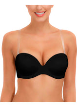 Cargar imagen en el visor de la galería, Pack 3 Brasier Strapless Con Tirantes Transparentes