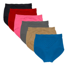 Cargar imagen en el visor de la galería, Pantaleta Tallas Extras 40-52, Paq 6 Pzas En 6 Difer Colores