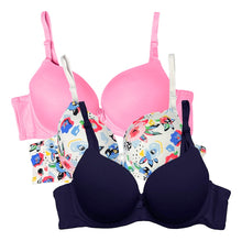 Cargar imagen en el visor de la galería, Pack 3 Brasier Doble Push Up, Aumenta Hasta 2 Tallas