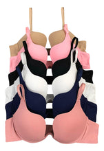 Cargar imagen en el visor de la galería, 6 Brasieres Pack Con 6 Colores Diferentes Copa B, C, D Y Dd