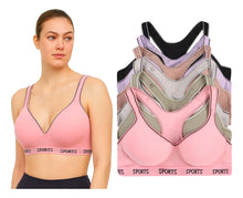 Cargar imagen en el visor de la galería, Pack 6 Brasier Tops Deportivos De Algodón Para Mujer Copa D