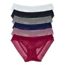 Cargar imagen en el visor de la galería, Tanga Sexy Encaje Mujer Pack De 6 Pzas, 6 Colores Diferentes