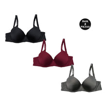 Cargar imagen en el visor de la galería, Brasier Copa Doble Dd Paquete 3 Piezas