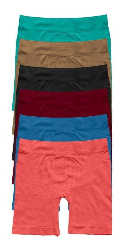 Boxer Largo Dama Licra, Pack Con 6 Pzas 2nude/2negros/2bcos
