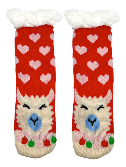 3 Pares de Calcetines Navideños Infantiles Con Borrega Y Antiderrapente