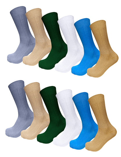 Paquete con 12 Pares de Calcetínes para Caballero de Nylon 3 Diseños Diferentes