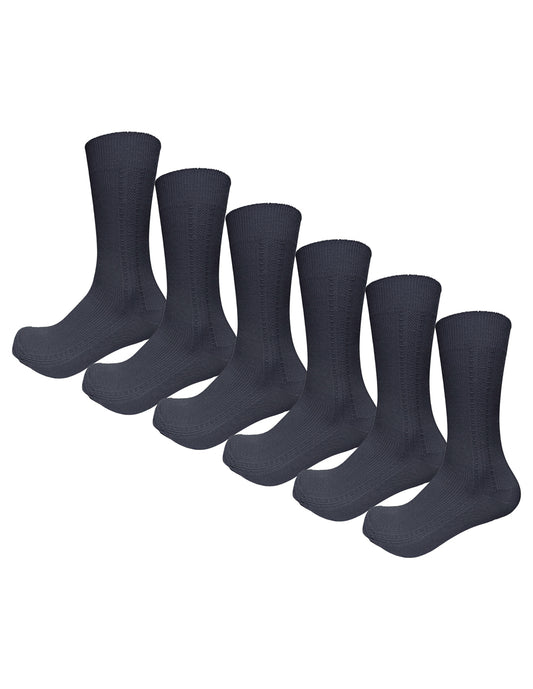 Paquete con 6 pares de Calcetines Escolares Juveniles Para Hombre Talla 14 A 19 Años