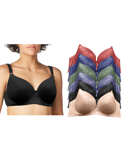 Pack con 6 Brassier Copa Triple Ddd con 6 Diferentes Colores