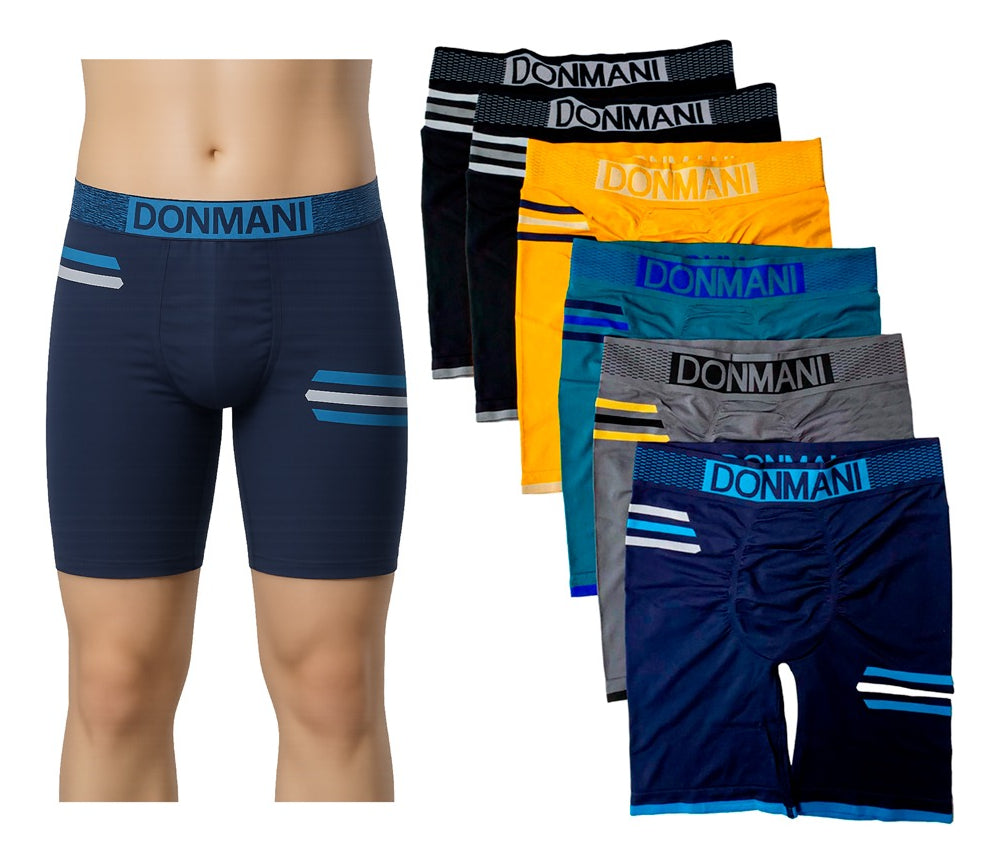 Boxer Largo Biker Microfibra Hombre, Paquete De 6 Pzas