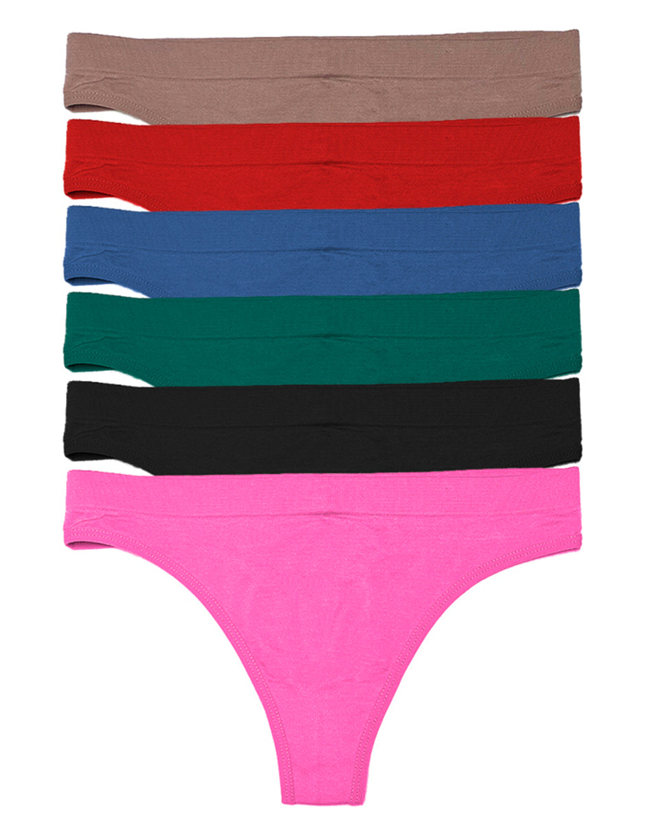 Tanga Sexy De Licra Para Mujer Pack Con 6 Pzas - Unitalla