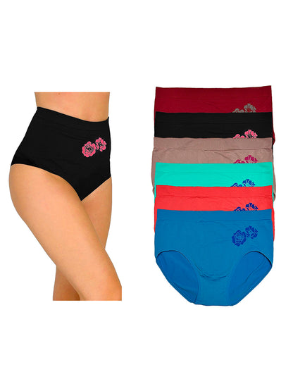 Pantaleta Tallas Extras 40-52, Paq 6 Pzas En 6 Difer Colores