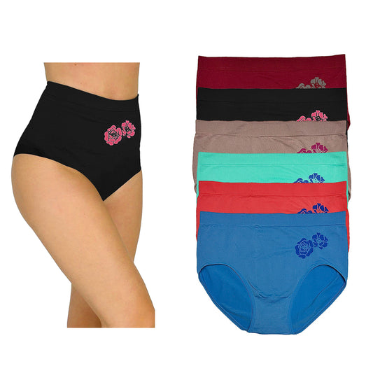 Pantaleta Tallas Extras 40-52, Paq 6 Pzas En 6 Difer Colores
