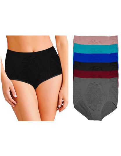 Pantaleta Tallas Extras 40-52, Paq 6 Pzas En 6 Difer Colores