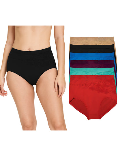 Pantaleta Tallas Extras 40-52, Paq 6 Pzas En 6 Difer Colores