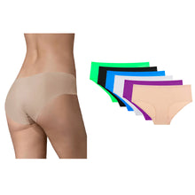 Cargar imagen en el visor de la galería, Pantaleta Sin Costuras (invisible) Pack 6 Pzas 3negro/3camel

