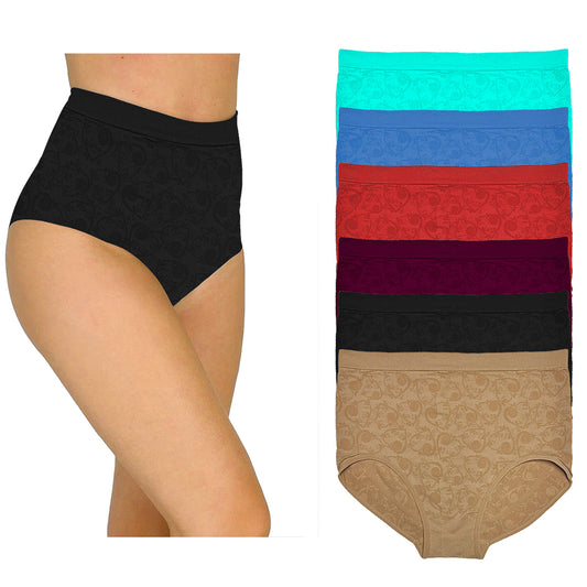 Pantaleta Tallas Extras 40-52, Paq 6 Pzas En 6 Difer Colores
