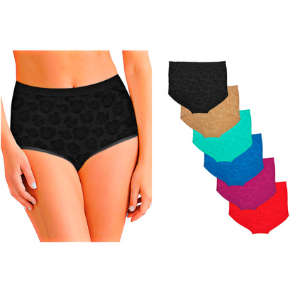 Pantaleta Tallas Extras 40-52, Paq 6 Pzas En 6 Difer Colores