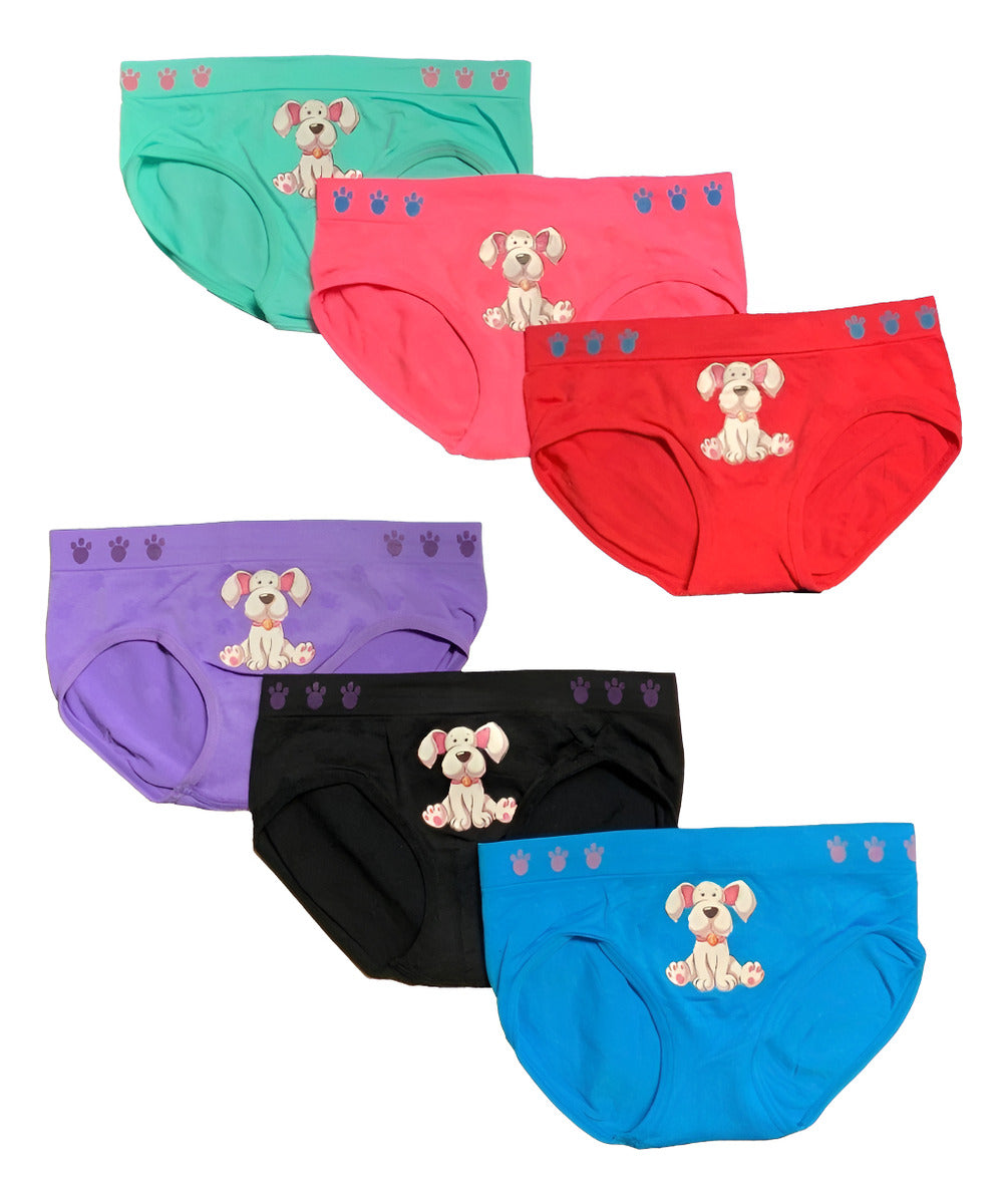 Pantaleta Licra Niña, Paquete 6 Piezas, 6 Diferentes Colore