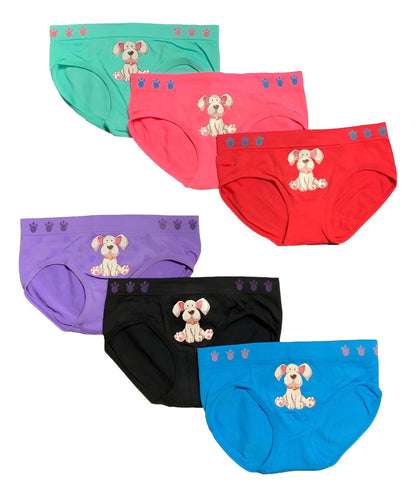 Pantaleta Licra Niña, Paquete 6 Piezas, 6 Diferentes Colore