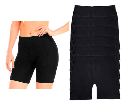 Boxer Largo Dama Licra, Pack Con 6 Pzas 2nude/2negros/2bcos