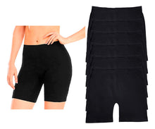 Cargar imagen en el visor de la galería, Boxer Largo Dama Licra, Pack Con 6 Pzas 2nude/2negros/2bcos

