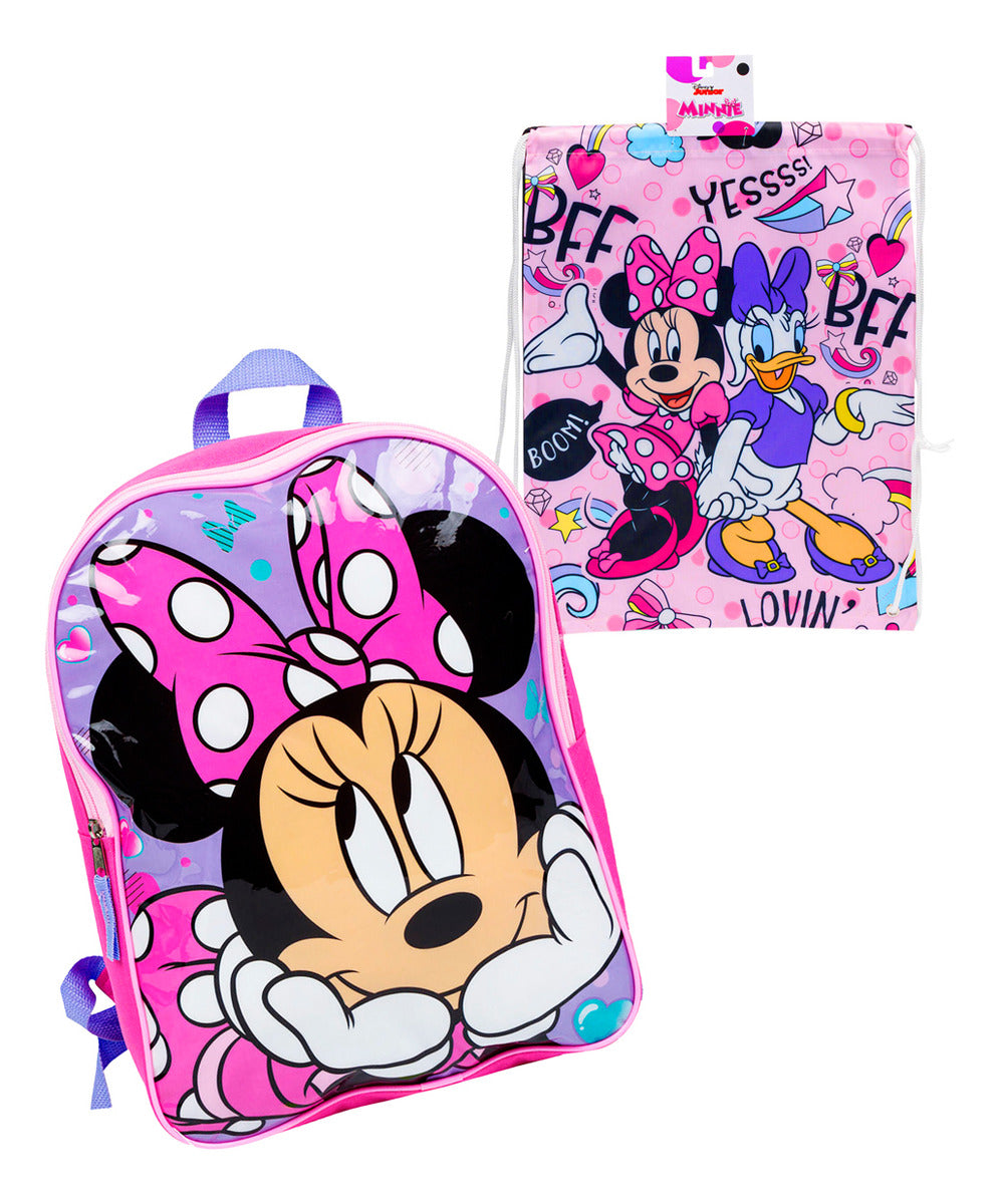 Set De Mochila Infantil Con Morral Mickey & Minnie Mouse