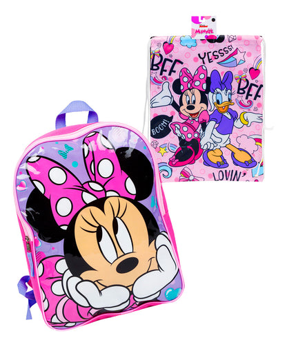 Set De Mochila Infantil Con Morral Mickey & Minnie Mouse