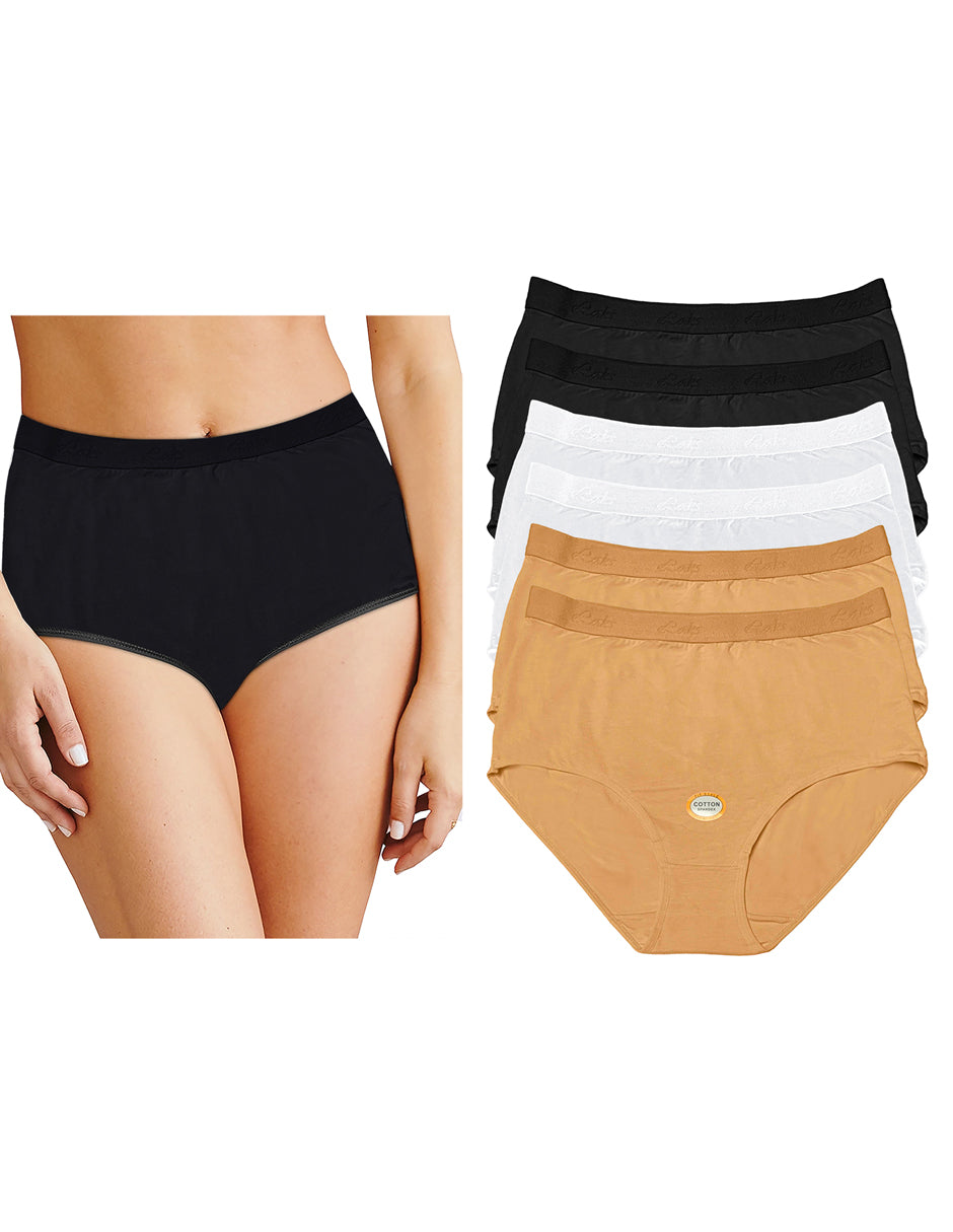 Pantaleta Completa De Algodón, Pack Con 6 Pantaletas