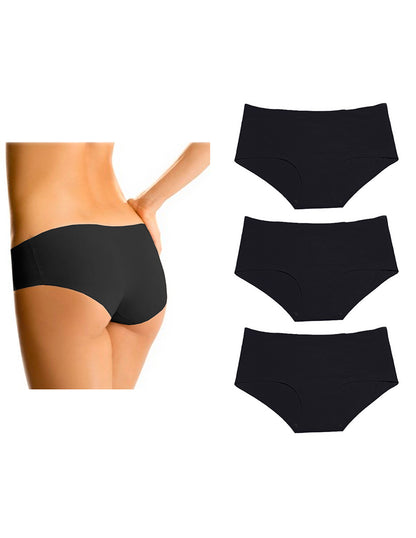 Pantaleta Sin Costura Pack 3 Pzas Negro/nude/blanco O Negras