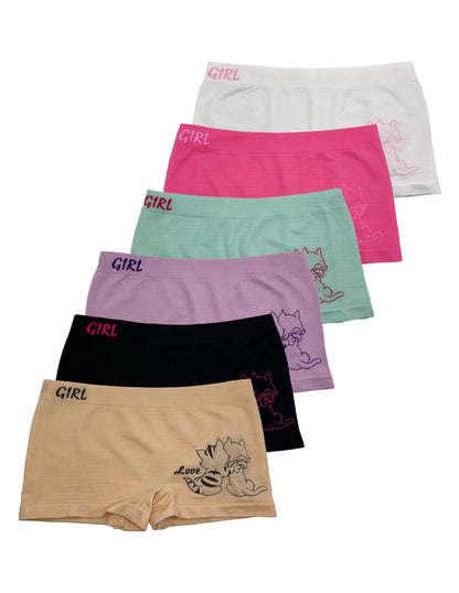Boxer Licra Niña, Paquete 6 Piezas, 6 Diferentes Colores