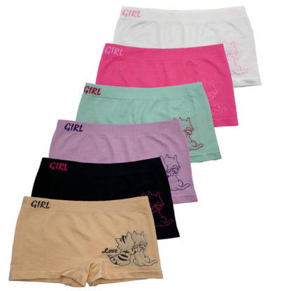 Boxer Licra Niña, Paquete 6 Piezas, 6 Diferentes Colores