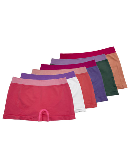 Boxer Licra Niña, Paquete 6 Piezas, 6 Diferentes Colores