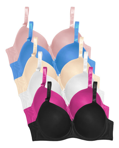 Brassier Copa Doble Dd, Paquete 6 Pzas, Colores Basicos 5209