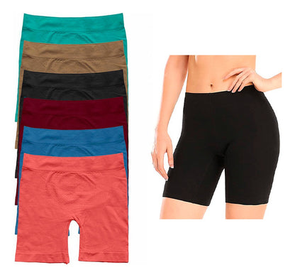 Boxer Largo Dama Licra, Pack Con 6 Pzas 2nude/2negros/2bcos