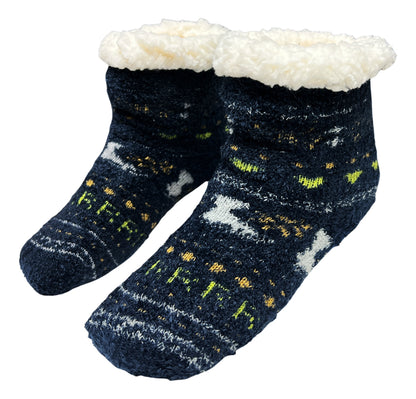 3 Pares de Calcetines Navideños Infantiles Con Borrega Y Antiderrapente