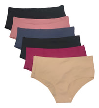 Cargar imagen en el visor de la galería, Pantaleta Sin Costuras (invisible) Pack 6 Pzas 3negro/3camel
