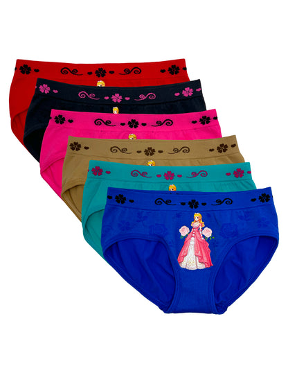 Pantaleta Licra Niña, Paquete 6 Piezas, 6 Diferentes Colore