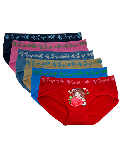 Pantaleta Licra Niña, Paquete 6 Piezas, 6 Diferentes Colore