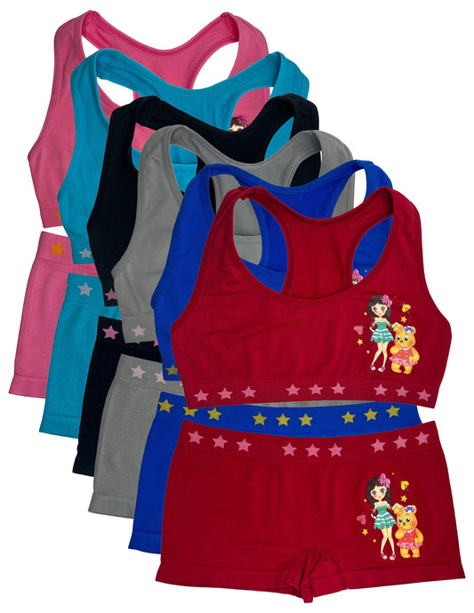 Paquete de 6 Coordinados para Niña con 6 Diferentes Colores