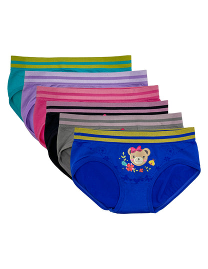Pantaleta Licra Niña, Paquete 6 Piezas, 6 Diferentes Colore