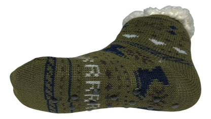 3 Pares de Calcetines Navideños Infantiles Con Borrega Y Antiderrapente