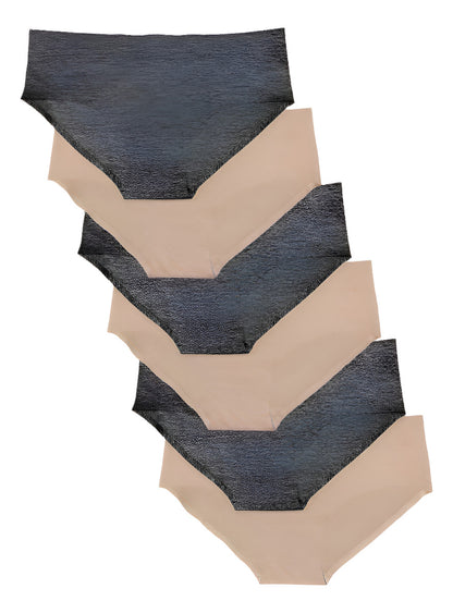 Pack 6 de Pantaletas Sin Costuras (invisible) Pack con 3negros/3camel